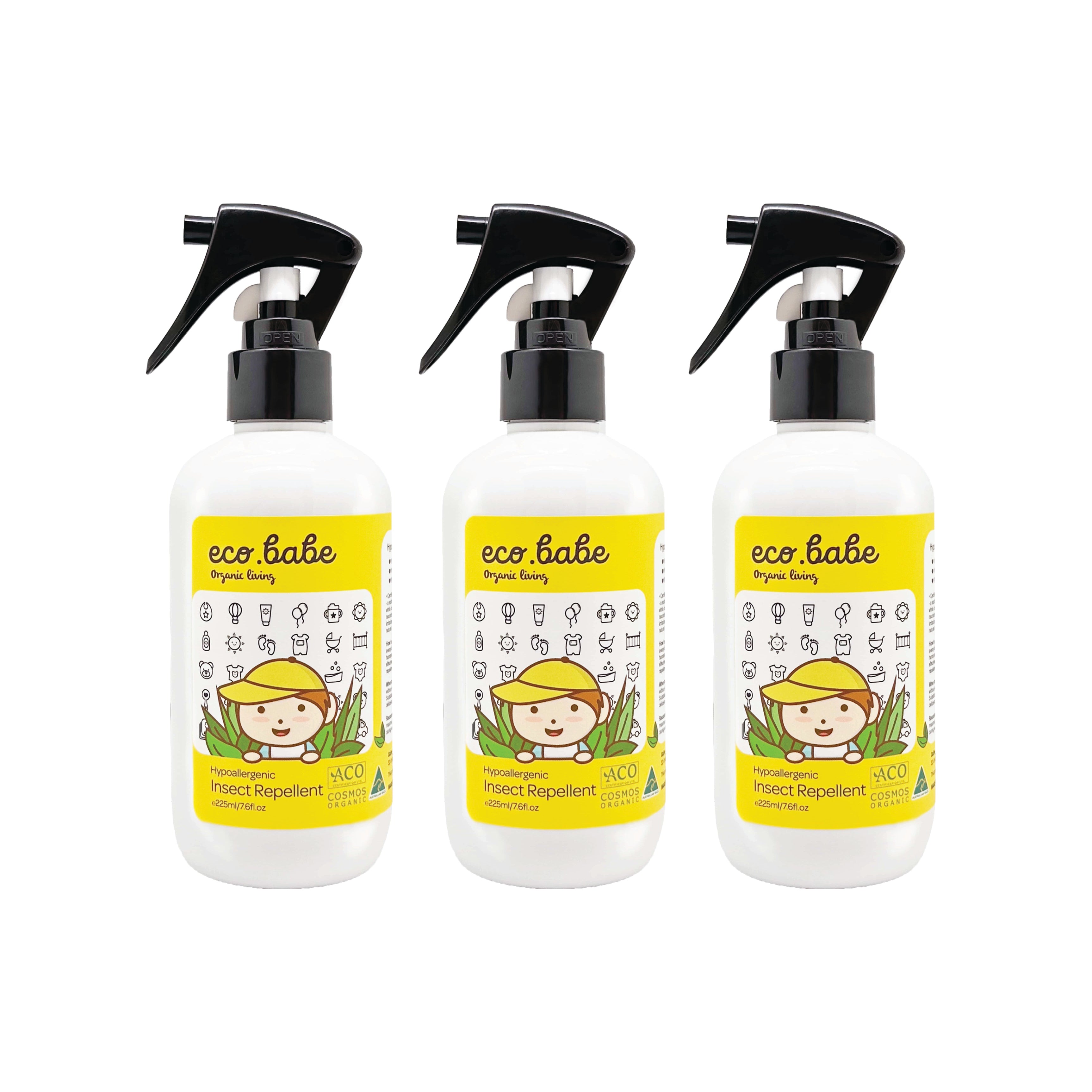 eco.babe organics Hypoallergenic insect repellent 225ml (Bundle of 3)