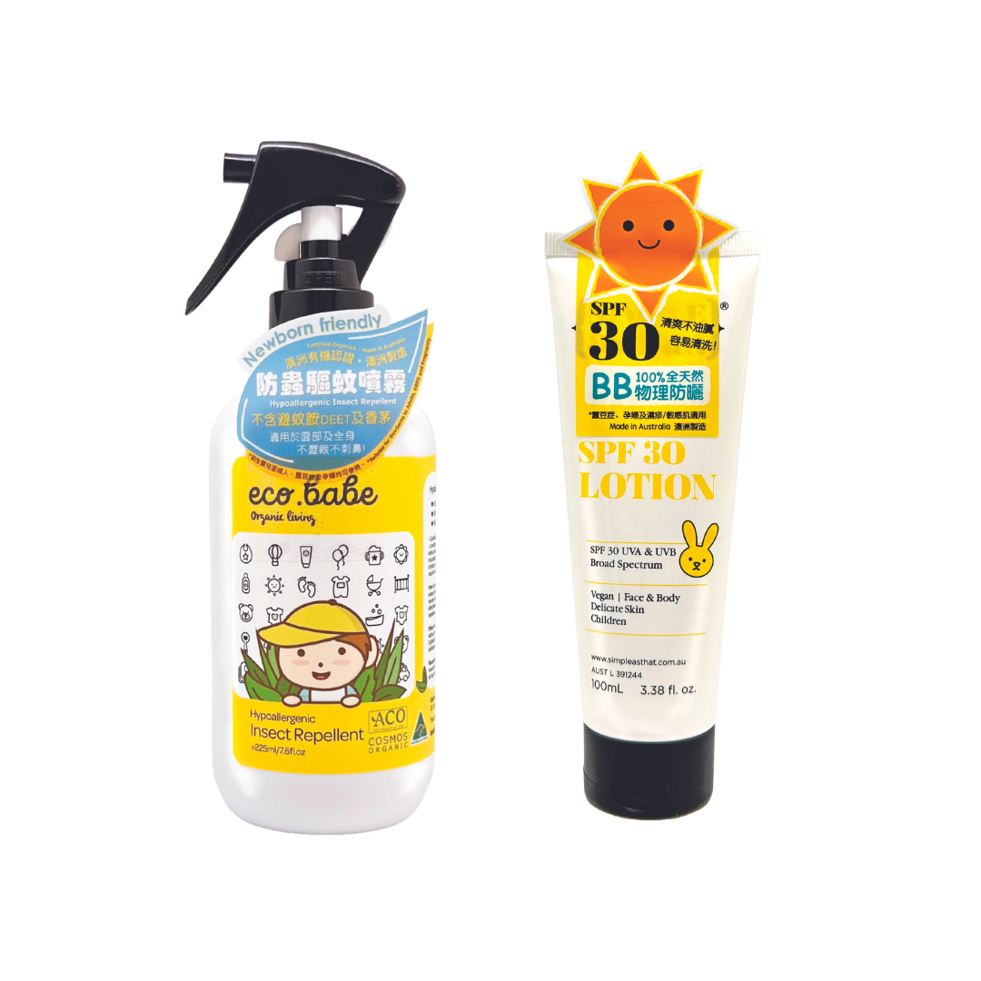 eco.babe organics Insect Repellent & BABY Sunscreen Lotion SET(Suitable for G6PD)