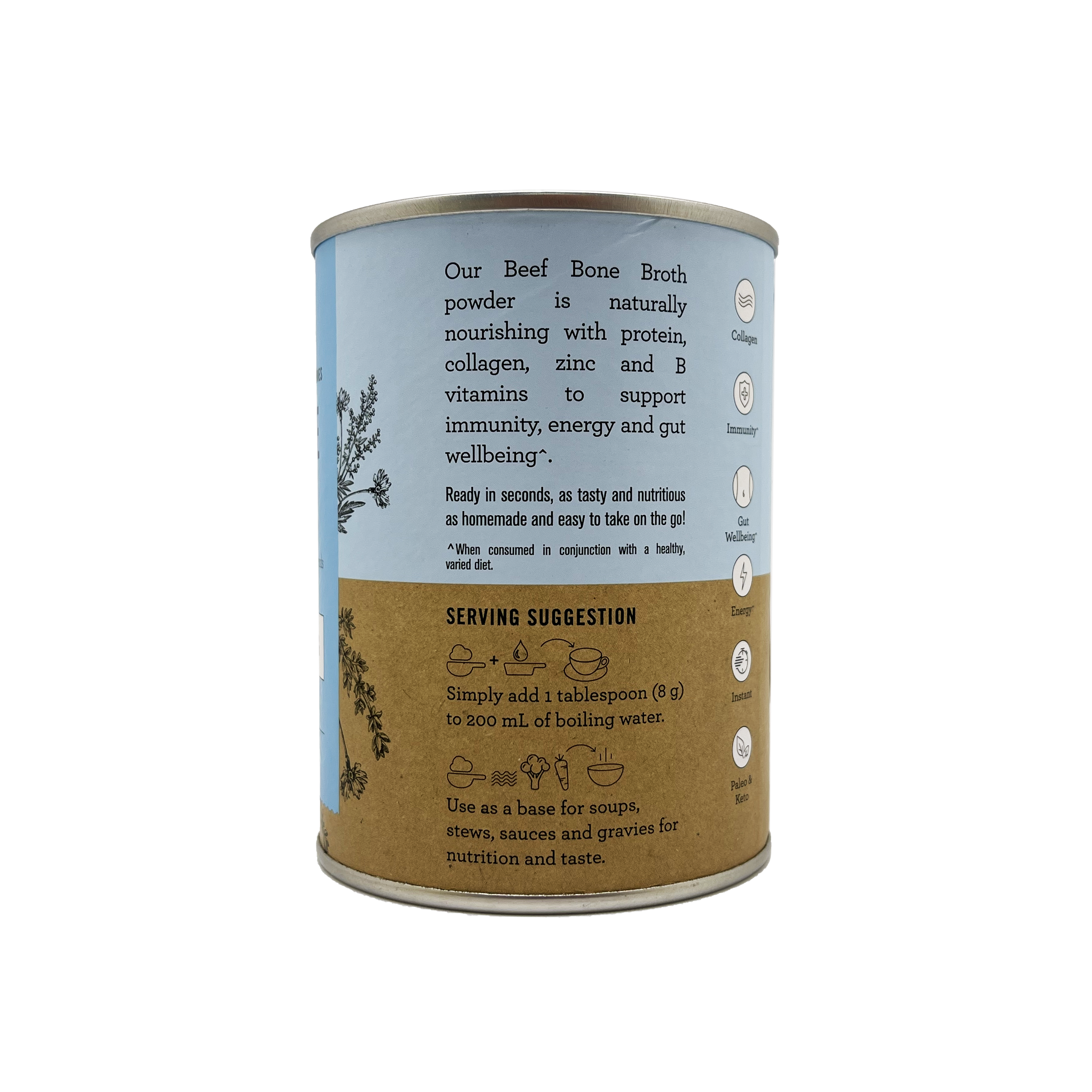 Nutra Organics Australian Grass Fed Beef Bone Broth Powder Hearty Original 125g