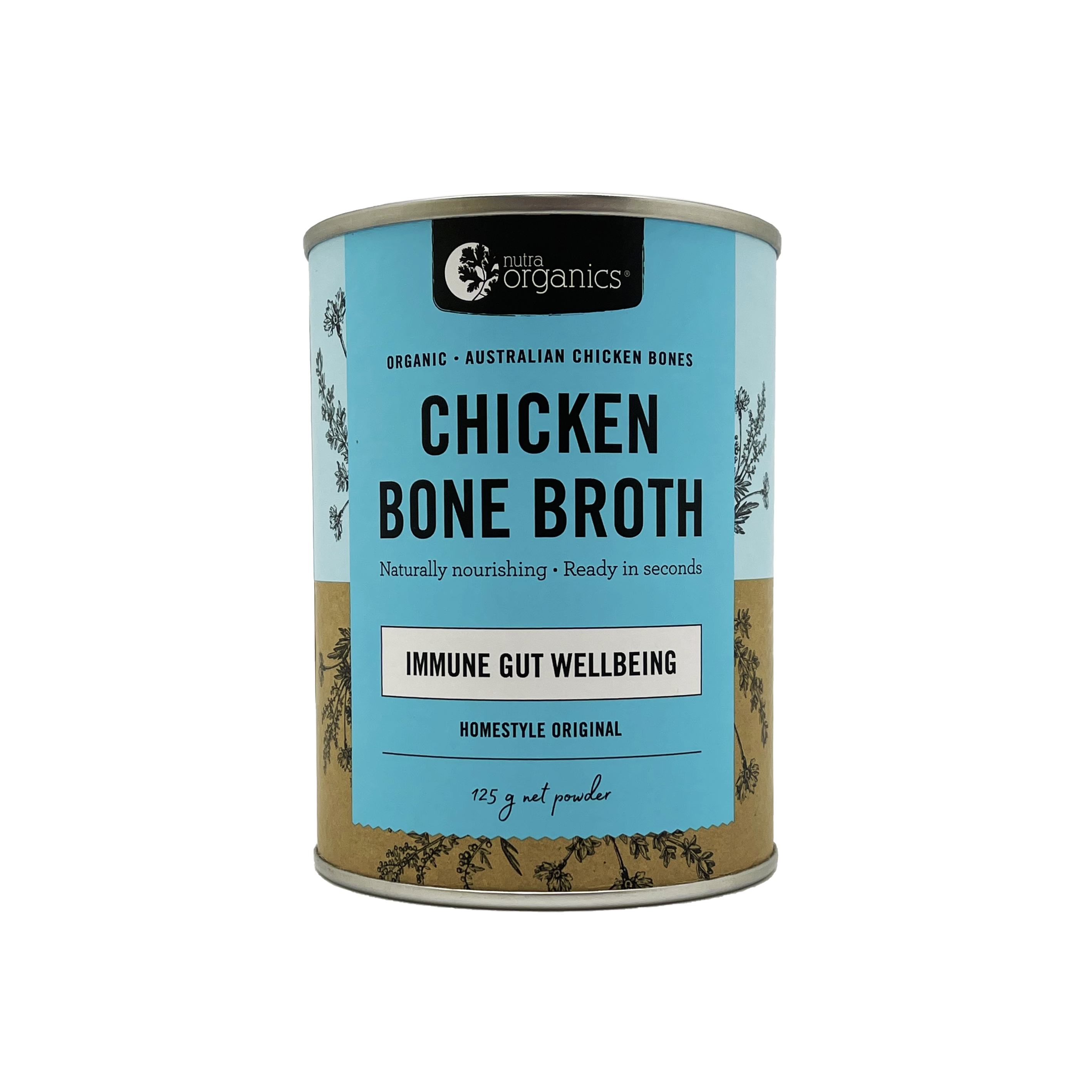 Nutra Organics Australian Chicken Bone Broth Powder Homestyle Original 125g