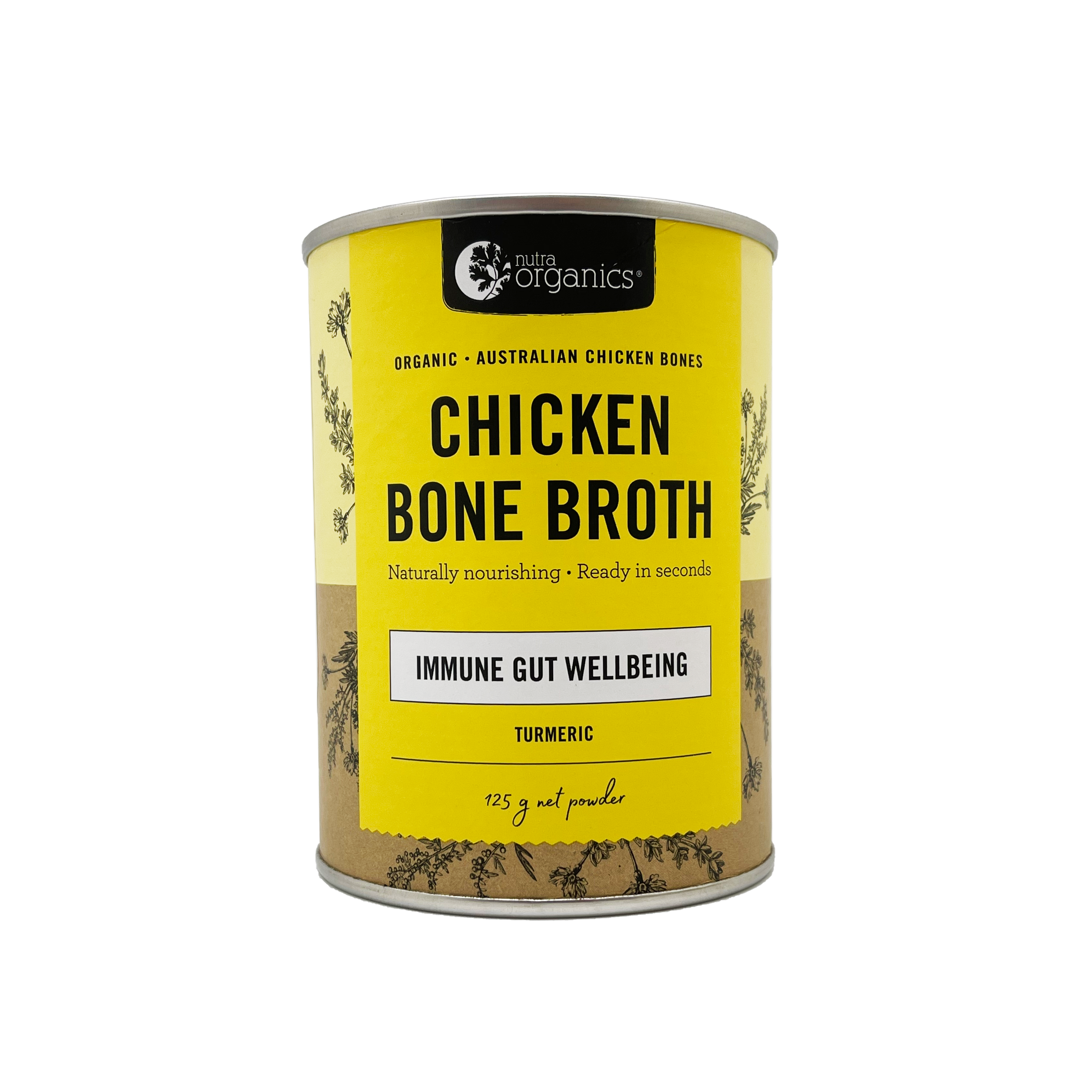 NUTRA ORGANICS Australian Chicken Bone Broth Powder Turmeric 125g