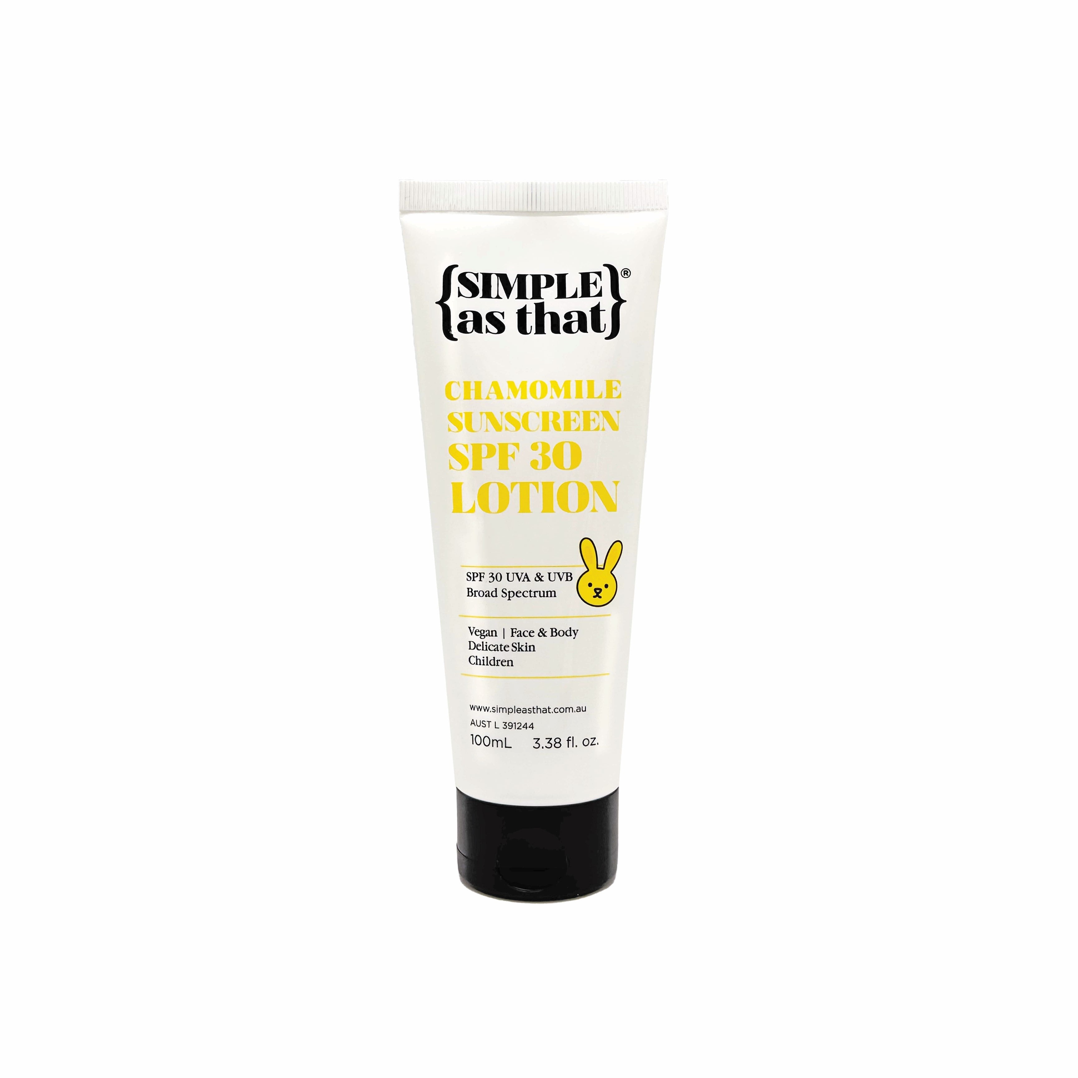 SATCSL SIMPLE as that Natural BABY Sunscreen Lotion with Chamomile Oil SPF30 100ml (EXP: 12/2024)