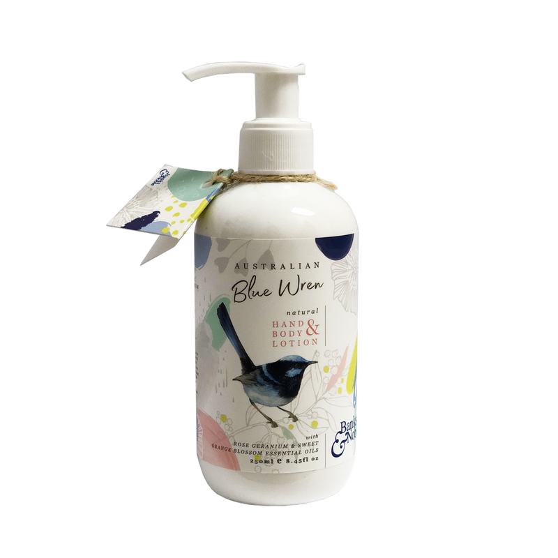 Banks & Noble Natural Blue Wren Body Wash and Lotion Christmas Set