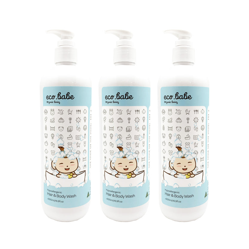 eco.babe organics 澳洲有機減敏洗髮沐浴露（500ml）x 3支套裝