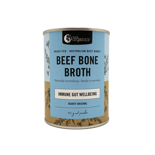 Nutra Organics Australian Grass Fed Beef Bone  Broth Powder Hearty Original 125g