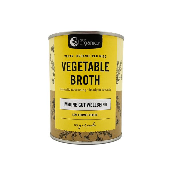 NUTRA ORGANICS Australian Vegetable Broth Low FODMAP Veggie Powder Turmeric 125g